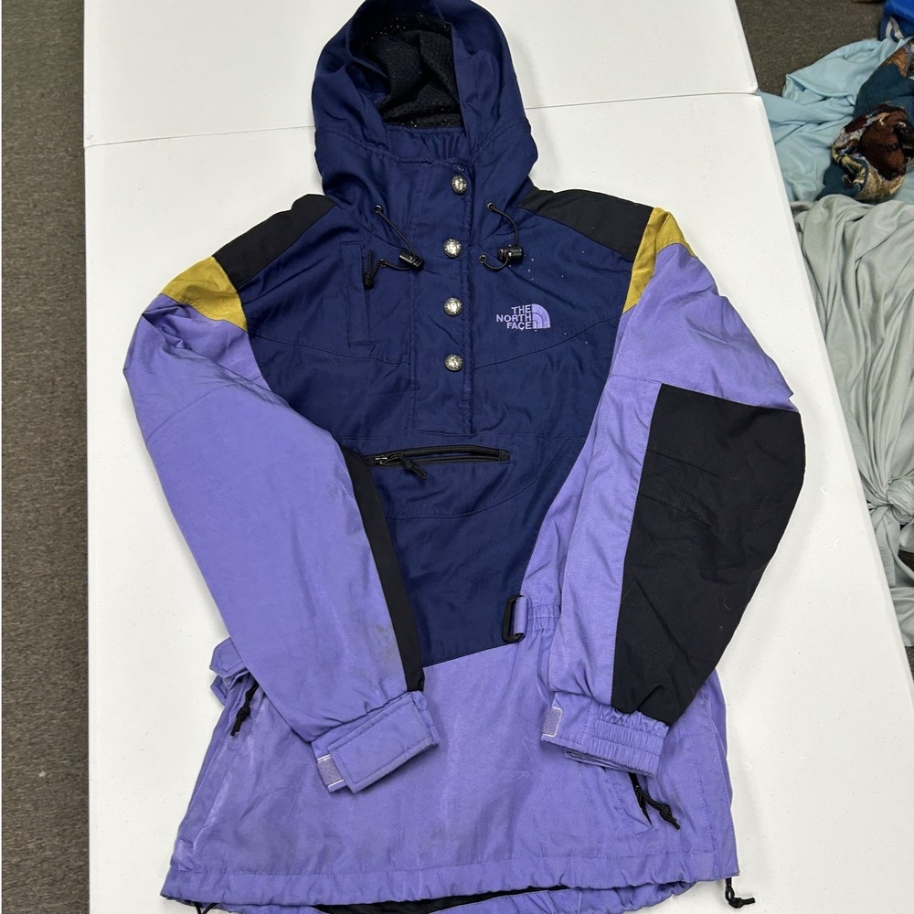 The North Face Anorak Jacket womans L Purple Vintage Extreme Gear Colorblock